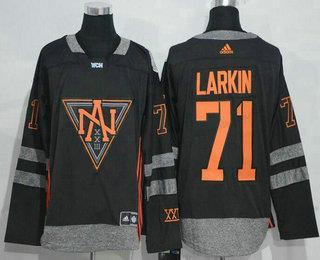 Adidas Herren North Amerika Hockey #71 Dylan Larkin 2016 World Cup Of Hockey Strickerei WCH Game Trikots – Schwarz