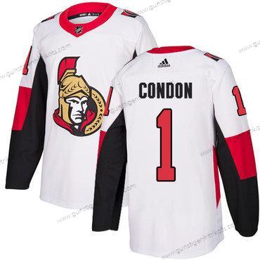 Adidas Herren Ottawa Senators #1 Mike Condon Authentisch Auswärtstrikots NHL Trikots – Weiß