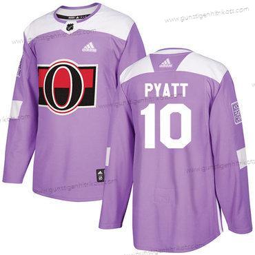 Adidas Herren Ottawa Senators #10 Tom Pyatt Authentisch Bekämpft Krebs Strickerei NHL Trikots – Lila