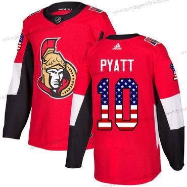 Adidas Herren Ottawa Senators #10 Tom Pyatt Heimtrikots Authentisch USA Flag Strickerei NHL Trikots – Rot