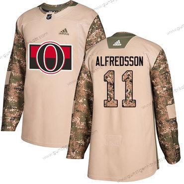 Adidas Herren Ottawa Senators #11 Daniel Alfredsson Authentisch 2017 Veterans Day Strickerei NHL Trikots – Tarnfarbe