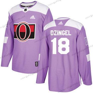 Adidas Herren Ottawa Senators #18 Ryan Dzingel Authentisch Bekämpft Krebs Strickerei NHL Trikots – Lila