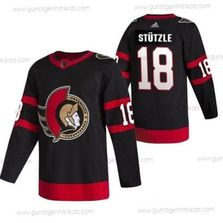 Adidas Herren Ottawa Senators #18 Tim Stützle 2020-21 Spieler Auswärtstrikots New 2D Trikots – Schwarz