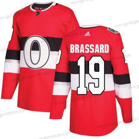 Adidas Herren Ottawa Senators #19 Derick Brassard Authentisch 2017 100 Klassisch Strickerei NHL Trikots – Rot