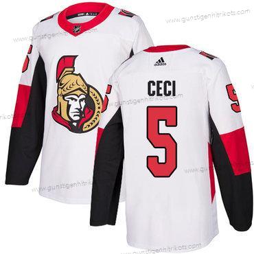 Adidas Herren Ottawa Senators #5 Cody Ceci Authentisch Auswärtstrikots NHL Trikots – Weiß