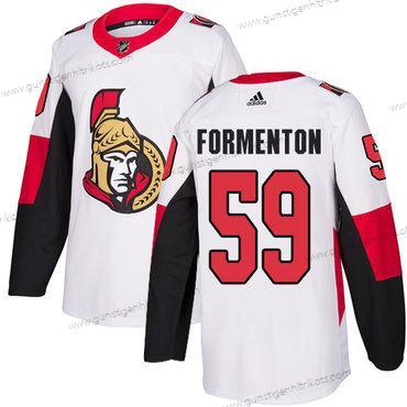 Adidas Herren Ottawa Senators #59 Alex Formenton Auswärtstrikots Authentisch Strickerei NHL Trikots – Weiß