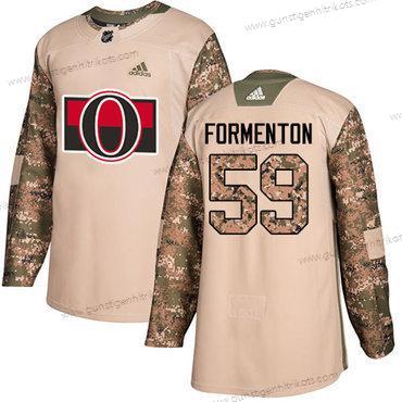 Adidas Herren Ottawa Senators #59 Alex Formenton Authentisch 2017 Veterans Day Strickerei NHL Trikots – Tarnfarbe