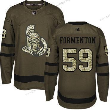 Adidas Herren Ottawa Senators #59 Alex Formenton Salute to Service Strickerei NHL Trikots – Grün