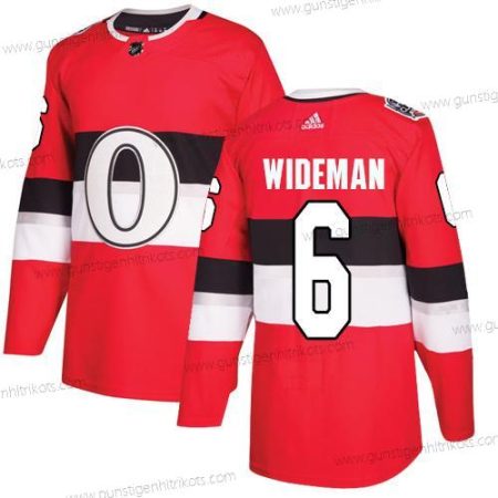 Adidas Herren Ottawa Senators #6 Chris Wideman Authentisch 2017 100 Klassisch Strickerei NHL Trikots – Rot