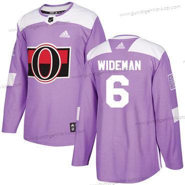 Adidas Herren Ottawa Senators #6 Chris Wideman Authentisch Bekämpft Krebs Strickerei NHL Trikots – Lila