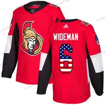 Adidas Herren Ottawa Senators #6 Chris Wideman Heimtrikots Authentisch USA Flag Strickerei NHL Trikots – Rot