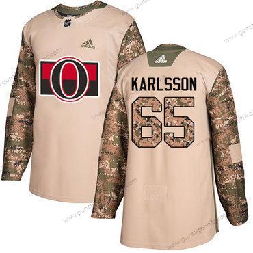 Adidas Herren Ottawa Senators #65 Erik Karlsson Authentisch 2017 Veterans Day Strickerei NHL Trikots – Tarnfarbe