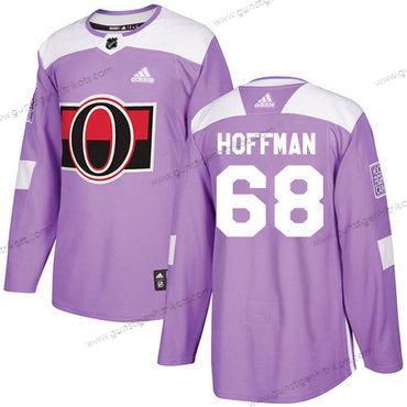 Adidas Herren Ottawa Senators #68 Mike Hoffman Authentisch Bekämpft Krebs Strickerei NHL Trikots – Lila