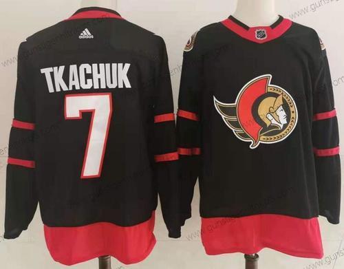 Adidas Herren Ottawa Senators #7 Brady Tkachuk 2020-21 Strickerei NHL Trikots – Schwarz