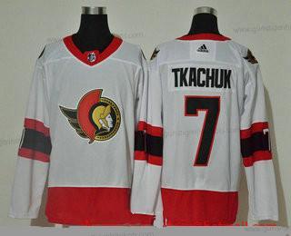 Adidas Herren Ottawa Senators #7 Brady Tkachuk 2020-21 Strickerei NHL Trikots – Weiß