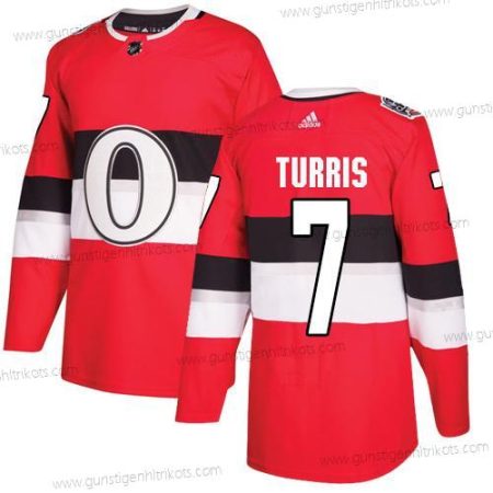 Adidas Herren Ottawa Senators #7 Kyle Turris Authentisch 2017 100 Klassisch Strickerei NHL Trikots – Rot