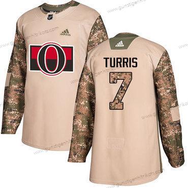 Adidas Herren Ottawa Senators #7 Kyle Turris Authentisch 2017 Veterans Day Strickerei NHL Trikots – Tarnfarbe