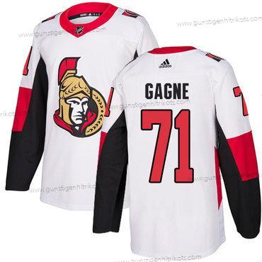 Adidas Herren Ottawa Senators #71 Gabriel Gagne Authentisch Auswärtstrikots NHL Trikots – Weiß