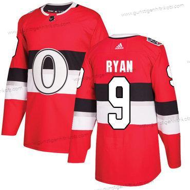 Adidas Herren Ottawa Senators #9 Bobby Ryan Authentisch 2017 100 Klassisch Strickerei NHL Trikots – Rot