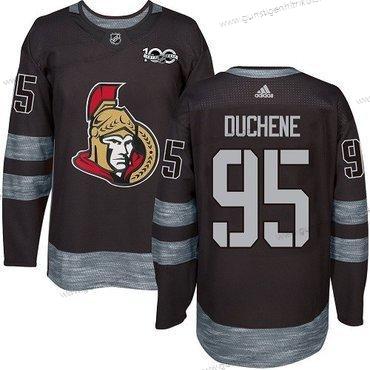 Adidas Herren Ottawa Senators #95 Matt Duchene 1917-2017 100th Jahrestag Strickerei NHL Trikots – Schwarz