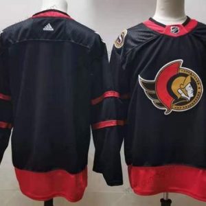 Adidas Herren Ottawa Senators Leer 2020-21 Strickerei NHL Trikots – Schwarz