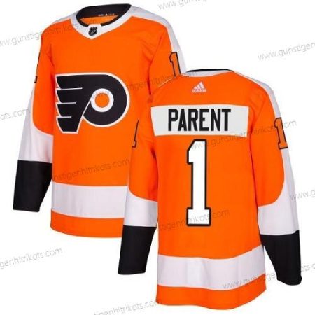 Adidas Herren Philadelphia Flyers #1 Bernie Parent Heimtrikots Authentisch Strickerei NHL Trikots – Orange