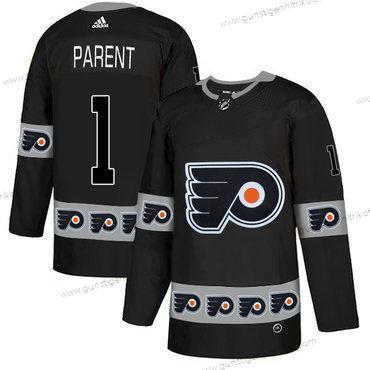 Adidas Herren Philadelphia Flyers #1 Bernie Parent Team Logos Trikots – Schwarz