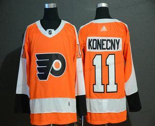 Adidas Herren Philadelphia Flyers #11 Travis Konecny Strickerei NHL Trikots – Orange