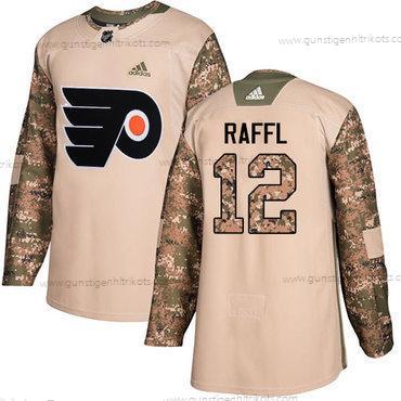 Adidas Herren Philadelphia Flyers #12 Michael Raffl Authentisch 2017 Veterans Day Strickerei NHL Trikots – Tarnfarbe