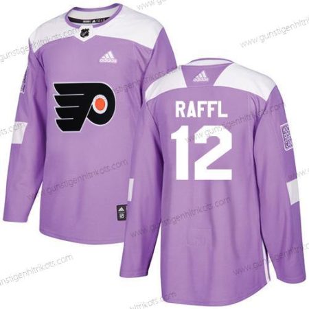 Adidas Herren Philadelphia Flyers #12 Michael Raffl Authentisch Bekämpft Krebs Strickerei NHL Trikots – Lila