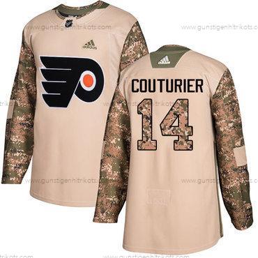 Adidas Herren Philadelphia Flyers #14 Sean Couturier Authentisch 2017 Veterans Day Strickerei NHL Trikots – Tarnfarbe