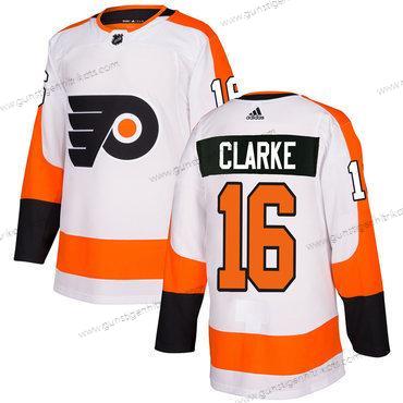 Adidas Herren Philadelphia Flyers #16 Bobby Clarke Authentisch Strickerei NHL Trikots – Weiß