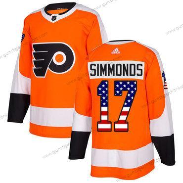 Adidas Herren Philadelphia Flyers #17 Wayne Simmonds Heimtrikots Authentisch USA Flag Strickerei NHL Trikots – Orange