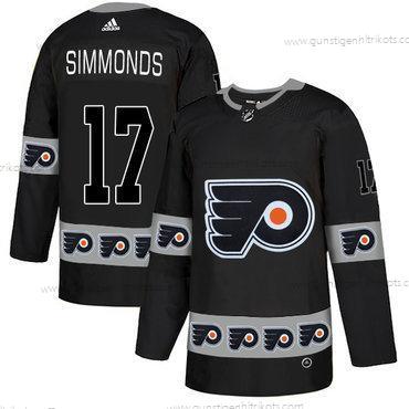 Adidas Herren Philadelphia Flyers #17 Wayne Simmonds Team Logos Trikots – Schwarz