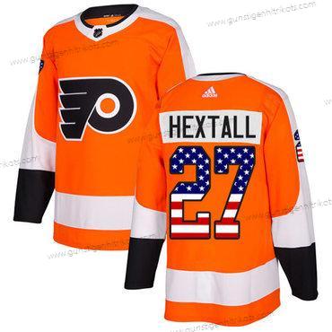 Adidas Herren Philadelphia Flyers #27 Ron Hextall Heimtrikots Authentisch USA Flag Strickerei NHL Trikots – Orange