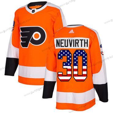 Adidas Herren Philadelphia Flyers #30 Michal Neuvirth Heimtrikots Authentisch USA Flag Strickerei NHL Trikots – Orange