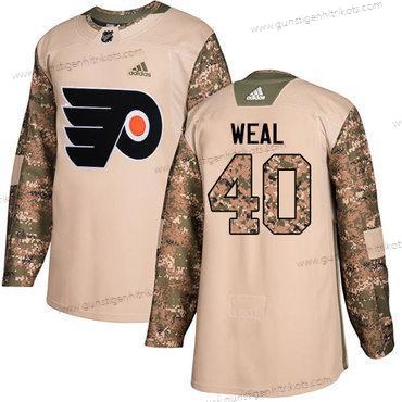 Adidas Herren Philadelphia Flyers #40 Jordan Weal Authentisch 2017 Veterans Day Strickerei NHL Trikots – Tarnfarbe