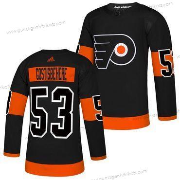 Adidas Herren Philadelphia Flyers #53 Shayne Gostisbehere ersatzweise Trikots – Schwarz