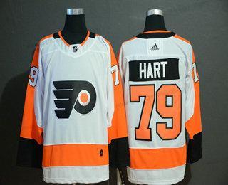 Adidas Herren Philadelphia Flyers #79 Carter Hart Strickerei NHL Trikots – Weiß