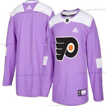 Adidas Herren Philadelphia Flyers Personalisiertes Hockey Bekämpft Krebs Praxis Trikots – Lila Rosa