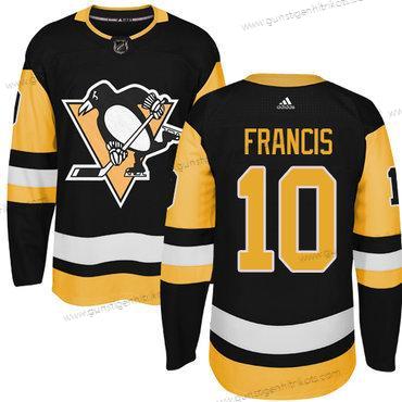 Adidas Herren Pittsburgh Penguins #10 Ron Francis ersatzweise Authentisch Strickerei NHL Trikots – Schwarz