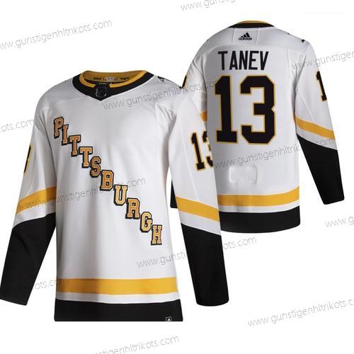 Adidas Herren Pittsburgh Penguins #13 Brandon Tanev 2020-21 Rückseite Retro ersatzweise NHL Trikots – Weiß