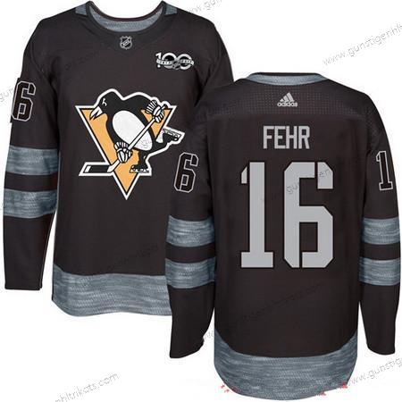 Adidas Herren Pittsburgh Penguins #16 Eric Fehr 100th Jahrestag Strickerei NHL 2017 Hockey Trikots – Schwarz