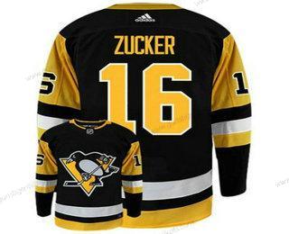 Adidas Herren Pittsburgh Penguins #16 Jason Zucker Strickerei NHL Trikots – Schwarz