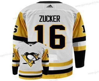 Adidas Herren Pittsburgh Penguins #16 Jason Zucker Strickerei NHL Trikots – Weiß