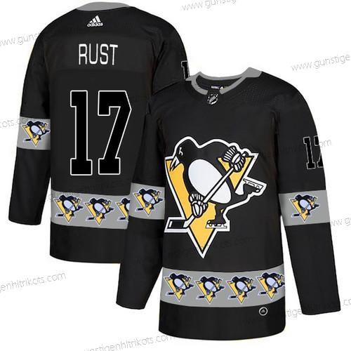 Adidas Herren Pittsburgh Penguins #17 Bryan Rust Team Logos Trikots – Schwarz