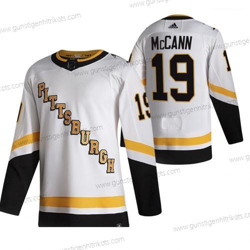 Adidas Herren Pittsburgh Penguins #19 Jared Mccann 2020-21 Rückseite Retro ersatzweise NHL Trikots – Weiß