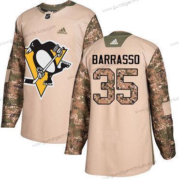 Adidas Herren Pittsburgh Penguins #35 Tom Barrasso Authentisch 2017 Veterans Day Strickerei NHL Trikots – Tarnfarbe