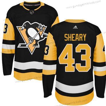 Adidas Herren Pittsburgh Penguins #43 Conor Sheary ersatzweise Authentisch Strickerei NHL Trikots – Schwarz