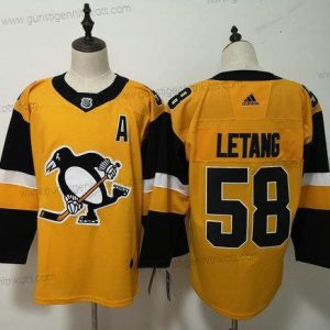 Adidas Herren Pittsburgh Penguins #58 Kris Letang ersatzweise Strickerei NHL Trikots – Gelb